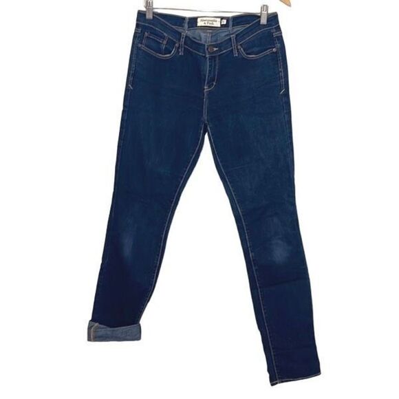 Abercrombie & Fitch Womens Erin Stretch Jeans Skinny Dark Wash Blue Size 8 Long - Picture 1 of 10